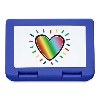Rainbow Heart Pride Emblem - Lunchbox - royal blue - Front