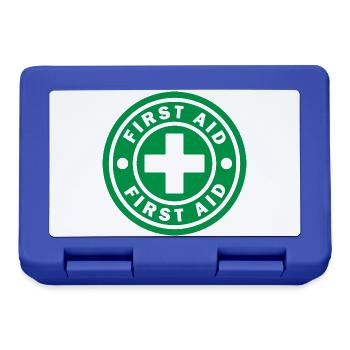 First Aid Medical Cross Safety Sign Vector Icon - Lunchbox - royal blue - Front