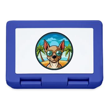 Mexikanische haarlose Hunderasse Cartoon Sonnenbrille Strand - Brotdose - Royalblau - Vorne