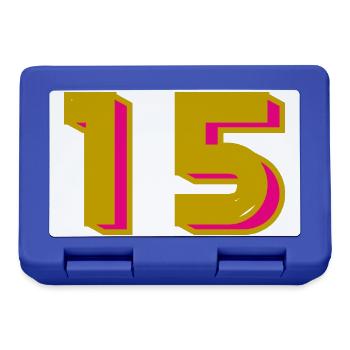 15. 15 ANS. 15e ANNIVERSAIRE. ANNIVERSAIRE 15 ANS. - Boîte à goûter - bleu royal - Devant