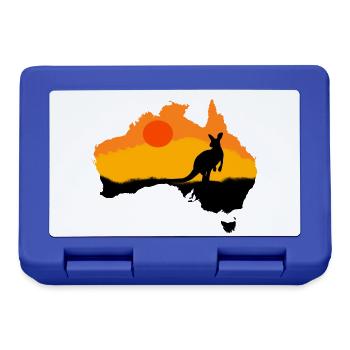 Kangoroo Australien Tiere Tier Wildnis - Brotdose - Royalblau - Vorne