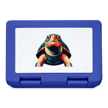 Turtle Cartoon Character Colorful Pet Animal - Lunchbox - royal blue - Front