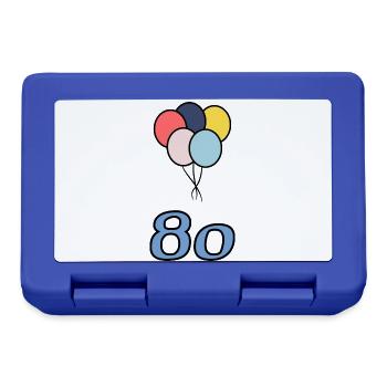 80. 80 ANS. 80e ANNIVERSAIRE. ANNIVERSAIRE 80 ANS. - Boîte à goûter - bleu royal - Devant