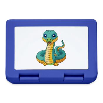 Anaconda Mascotte mignonne Personnage de dessin animé Kawaii - Boîte à goûter - bleu royal - Devant