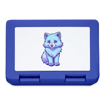 Arktischer Wolf Bunte Aquarell-Karikatur Kawaii Ani - Brotdose - Royalblau - Vorne