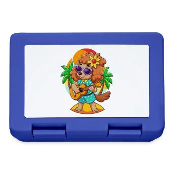 Lustige Pudel Hund Cartoon Sommer Strand Sonnenbrille - Brotdose - Royalblau - Vorne
