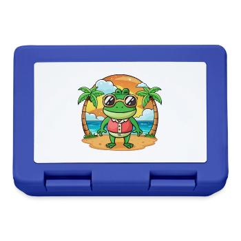 Frog Funny Cartoon Summer Beach Sunglasses - Lunchbox - royal blue - Front