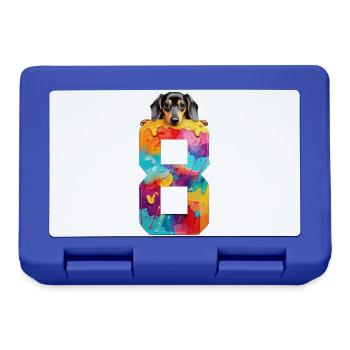 DOG 8 YEAR OLD DACHSHUND 8TH BIRTHDAY - Lunchbox - royal blue - Front