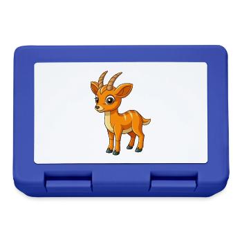 Antilope Niedliche Maskottchen Zeichentrickfigur Kawaii - Brotdose - Royalblau - Vorne