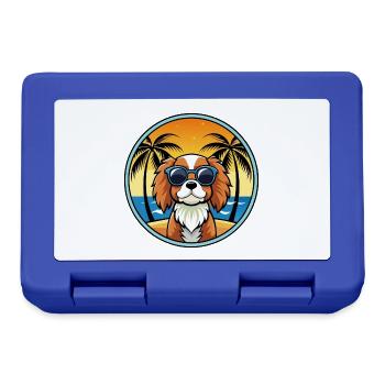 Cavalier King Charles Spaniel Race Chien Dessin animé - Boîte à goûter - bleu royal - Devant
