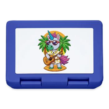 Lustige Einhorn Cartoon Sommer Strand Sonnenbrille - Brotdose - Royalblau - Vorne