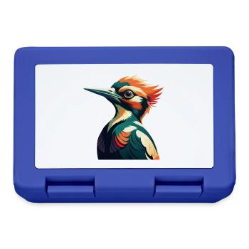 Specht Cartoon Figur Buntes Haustier Tier - Brotdose - Royalblau - Vorne