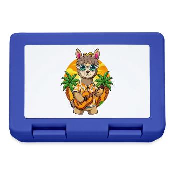 Funny Alpaca Cartoon Summer Beach Sunglasses - Lunchbox - royal blue - Front