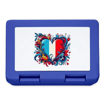 Vintage French Heart - Lunchbox - royal blue - Front