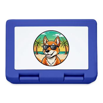Dingo Hund Rasse Cartoon Sonnenbrille Strand - Brotdose - Royalblau - Vorne