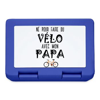 Né pour faire du vélo avec mon papa – Body Bébé - Boîte à goûter - bleu royal - Devant