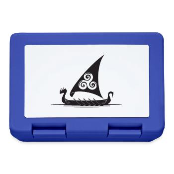 Viking Ship Triskel Sail - Lunchbox - royal blue - Front