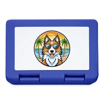Scotch Collie Hunderasse Cartoon Sonnenbrille Strand - Brotdose - Royalblau - Vorne