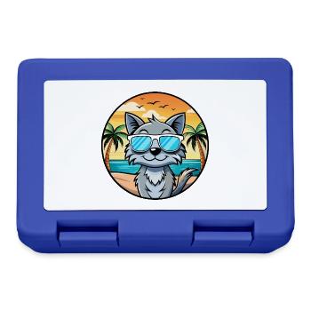 Australische Nebelkatzenrasse Cartoon Sonnenbrille Strand - Brotdose - Royalblau - Vorne