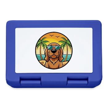 Bloodhound Hund Rasse Cartoon Sonnenbrille Strand - Brotdose - Royalblau - Vorne