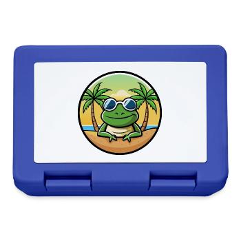 Frog Funny Cartoon Summer Beach Sunglasses Sticker - Lunchbox - royal blue - Front