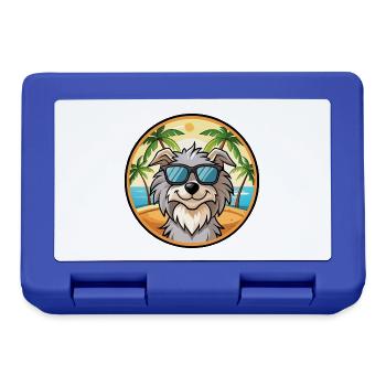 Pyrenäen-Schäferhund-Rasse Cartoon-Sonnenbrille Strand - Brotdose - Royalblau - Vorne