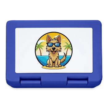 Berger Picard Hunderasse Cartoon Sonnenbrille Strand - Brotdose - Royalblau - Vorne