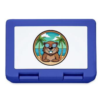 Biber Lustige Cartoon Sommer Strand Sonnenbrille Cool - Brotdose - Royalblau - Vorne