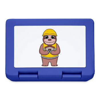 Builder topping sloth house home building gift - Lunchbox - royal blue - Front