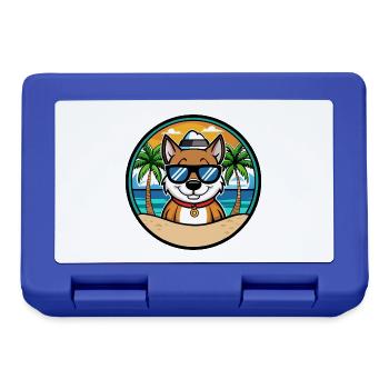 Cao De Seo Miguel Hunderasse Cartoon Strand - Brotdose - Royalblau - Vorne