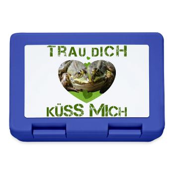 küss mich Frosch verzaubert - Brotdose - Royalblau - Vorne