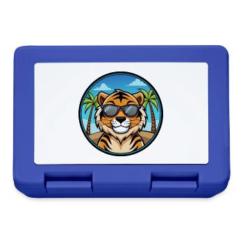 Tiger Lustige Cartoon Sommer Strand Sonnenbrille Cool - Brotdose - Royalblau - Vorne