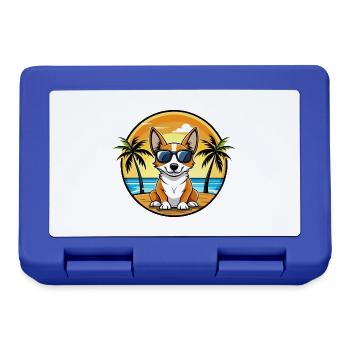 Miniatur Foxterrier Hunderasse Cartoon Sonnenbrille - Brotdose - Royalblau - Vorne