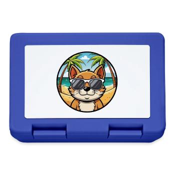 Bambino Cat Breed Cartoon Sunglasses Beach - Lunchbox - royal blue - Front