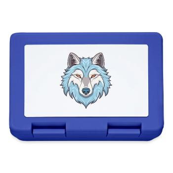 Arktischer Wolf Bunte Aquarell-Karikatur Kawaii Ani - Brotdose - Royalblau - Vorne