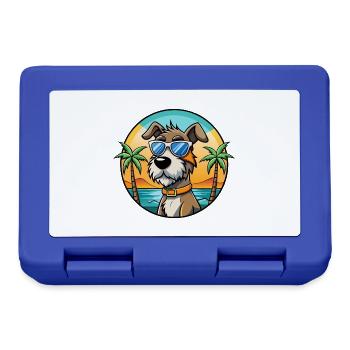 Istrischer Drahthaarhund Hunderasse Cartoon Beach - Brotdose - Royalblau - Vorne