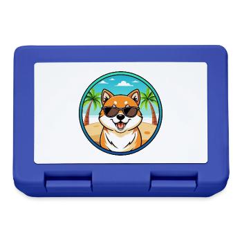 Shih Poo Hunderasse Cartoon Sonnenbrille Strand - Brotdose - Royalblau - Vorne