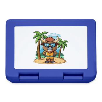 Bison Lustige Cartoon Sommer Strand Sonnenbrille - Brotdose - Royalblau - Vorne