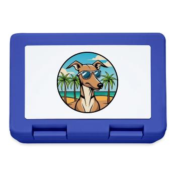 Rampur Windhund Hunderasse Cartoon Sonnenbrille Strand - Brotdose - Royalblau - Vorne