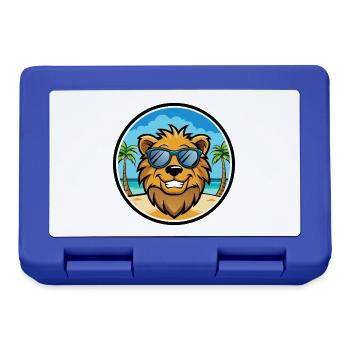 Lion Funny Cartoon Summer Beach Sunglasses Sticker - Lunchbox - royal blue - Front