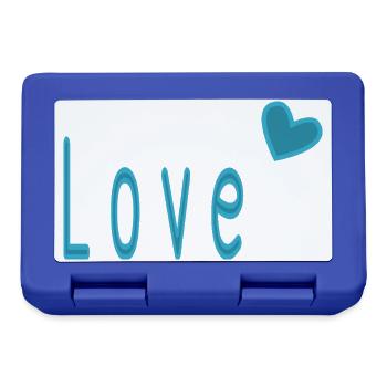 VALENTINSTAG. ICH LIEBE DICH. ICH LIEBE DICH. LIEBE. LIEBE - Brotdose - Royalblau - Vorne