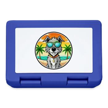 Irischer Wolfshund Hunderasse Cartoon Sonnenbrille Strand - Brotdose - Royalblau - Vorne