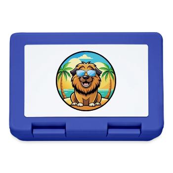 Leonberger Chien Race Dessin Animé Lunettes de Soleil Plage - Boîte à goûter - bleu royal - Devant
