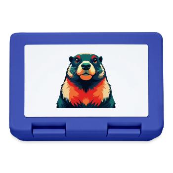 Murmeltier Cartoon Figur Buntes Haustier Tier - Brotdose - Royalblau - Vorne