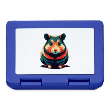 Hamster Cartoon Figur Buntes Haustier Tier - Brotdose - Royalblau - Vorne