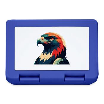 Hawk Cartoon Character Colorful Pet Animal - Lunchbox - royal blue - Front