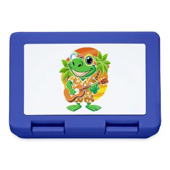Lustiger Frosch Cartoon Sommer Strand Sonnenbrille Gitarre - Brotdose - Royalblau - Vorne