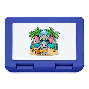Elefant Lustige Cartoon Sommer Strand Sonnenbrille - Brotdose - Royalblau - Vorne