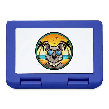 Mudi Chien Race Dessin Animé Lunettes De Soleil Plage - Boîte à goûter - bleu royal - Devant