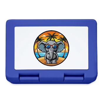 Elefant Lustige Cartoon Sommer Strand Sonnenbrille - Brotdose - Royalblau - Vorne
